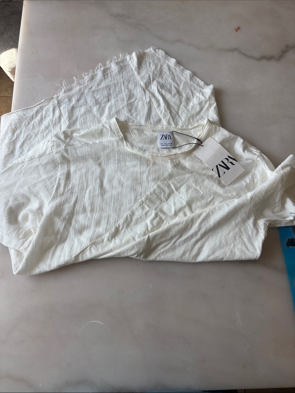 Zara Cream Gauze Wrap-Style Top